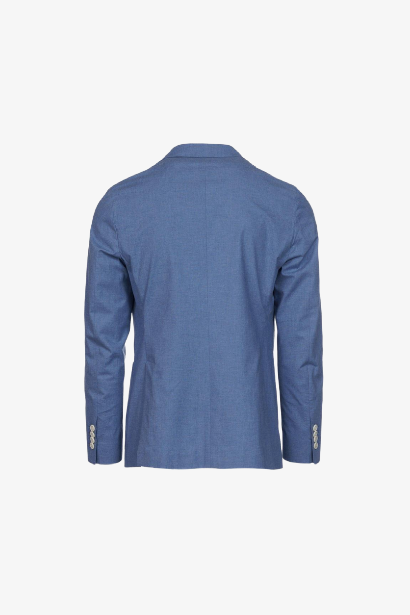 Giacca Napoli monopetto in cotone stretch melangiato denim