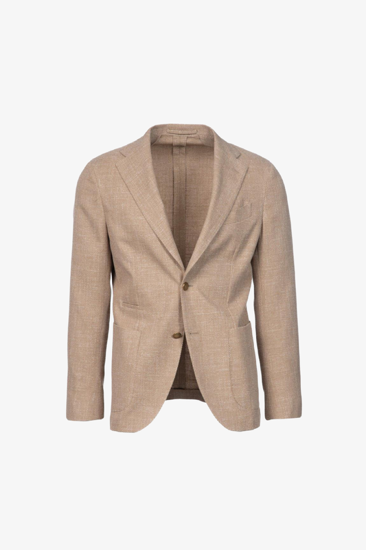 Giacca Napoli monopetto in cotone beige
