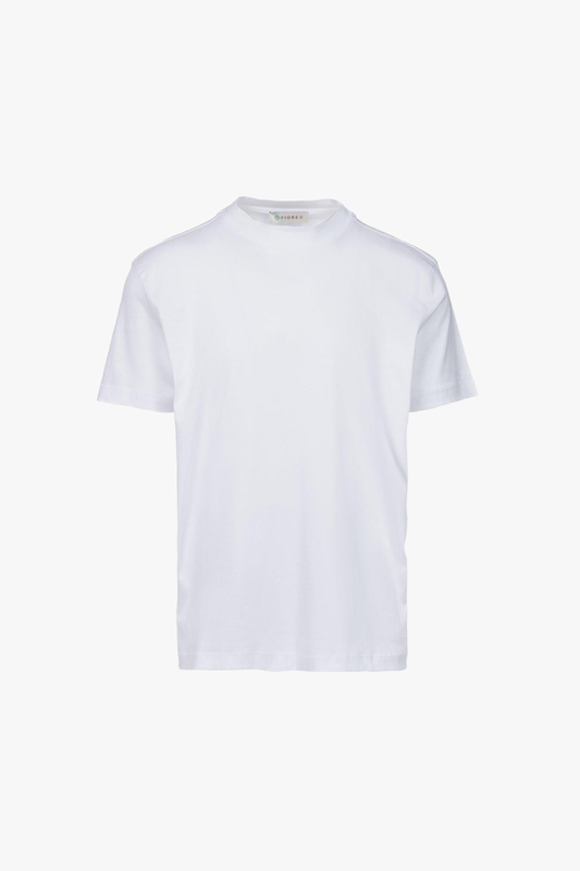 T-shirt in cotone pima collo alto bianco