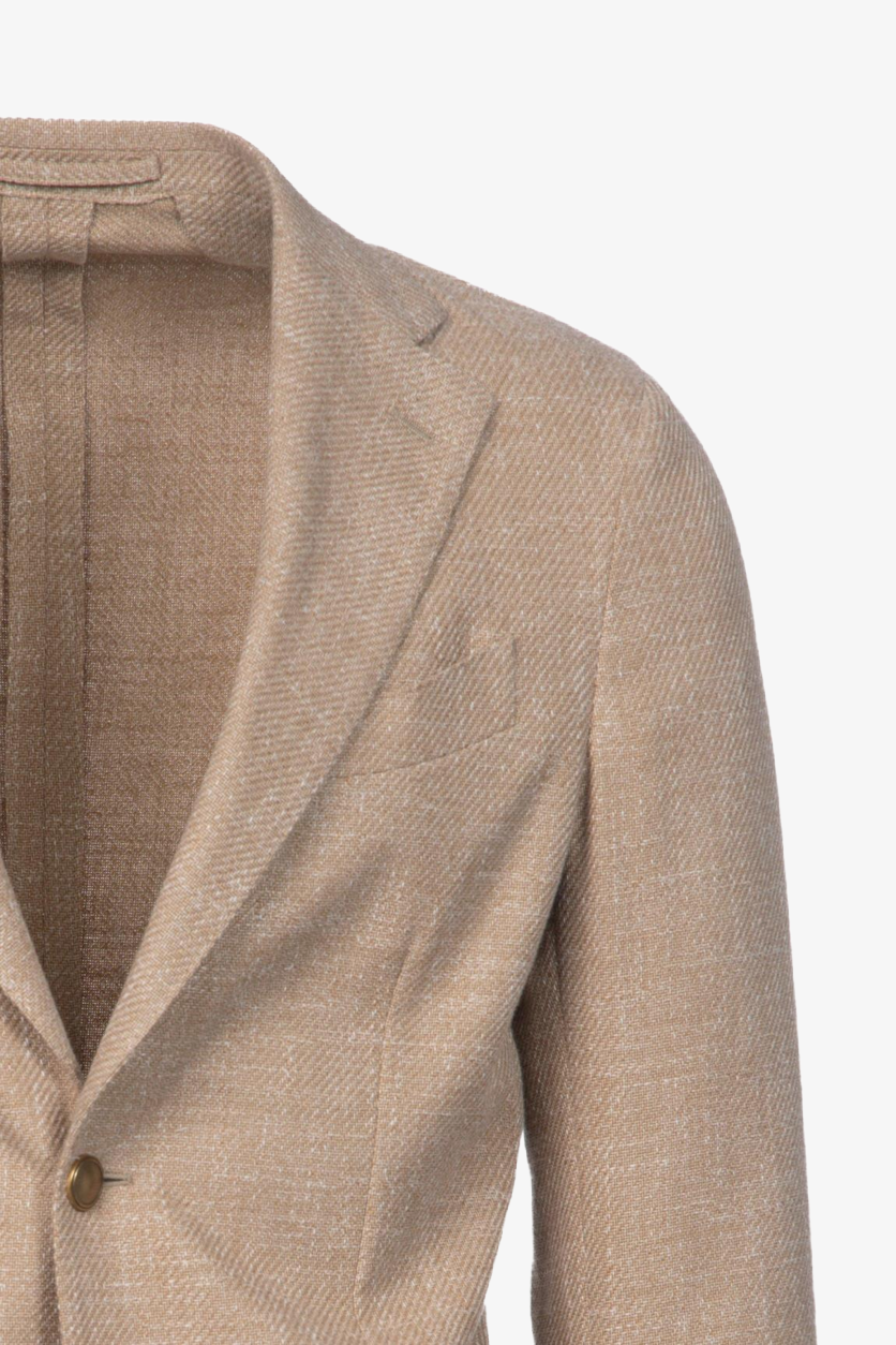 Giacca Napoli monopetto in cotone beige