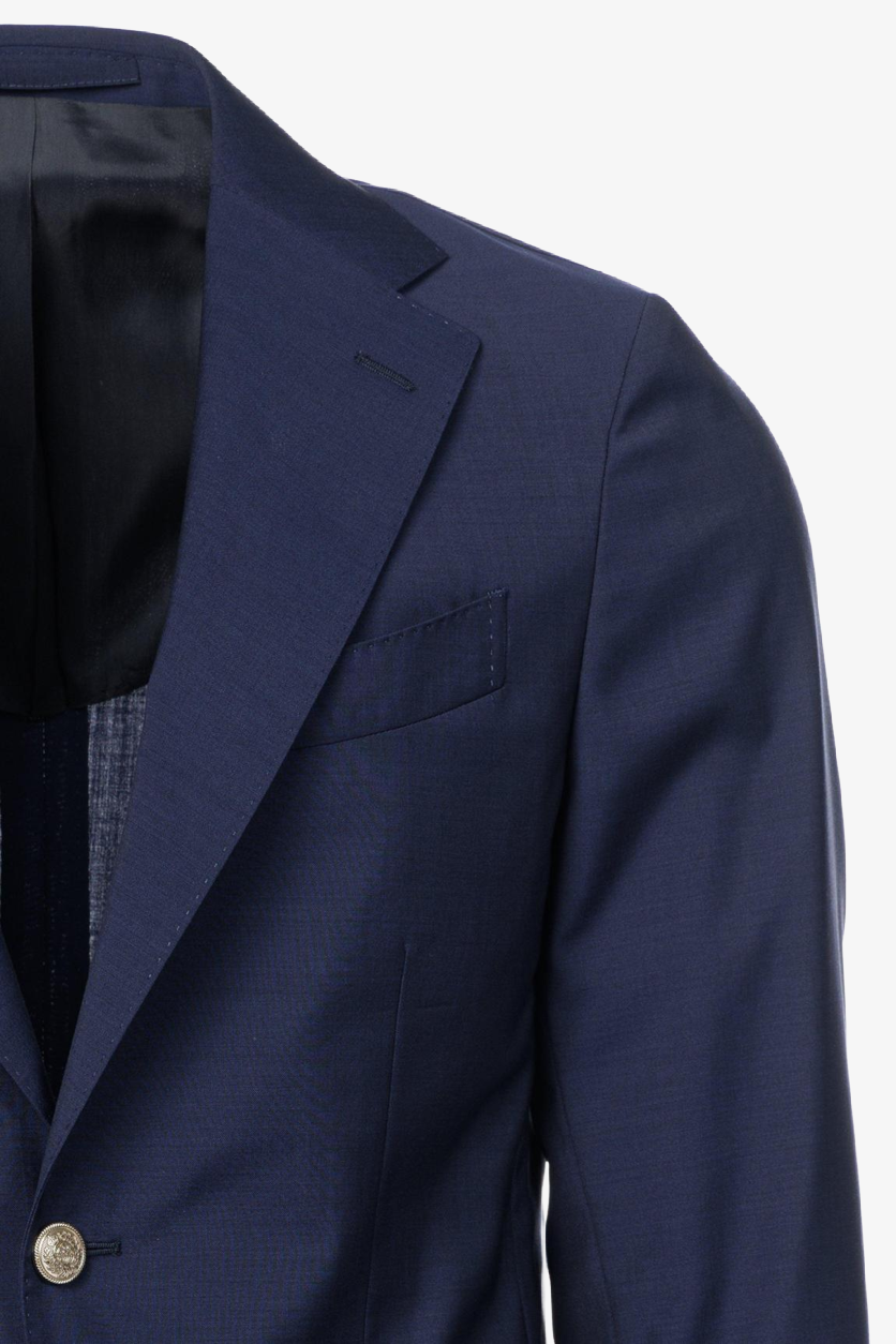 Giacca Gaeta monopetto in lana vergine bluette