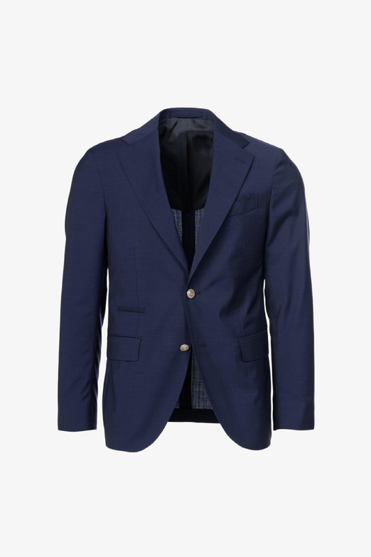 Giacca Gaeta monopetto in lana vergine bluette