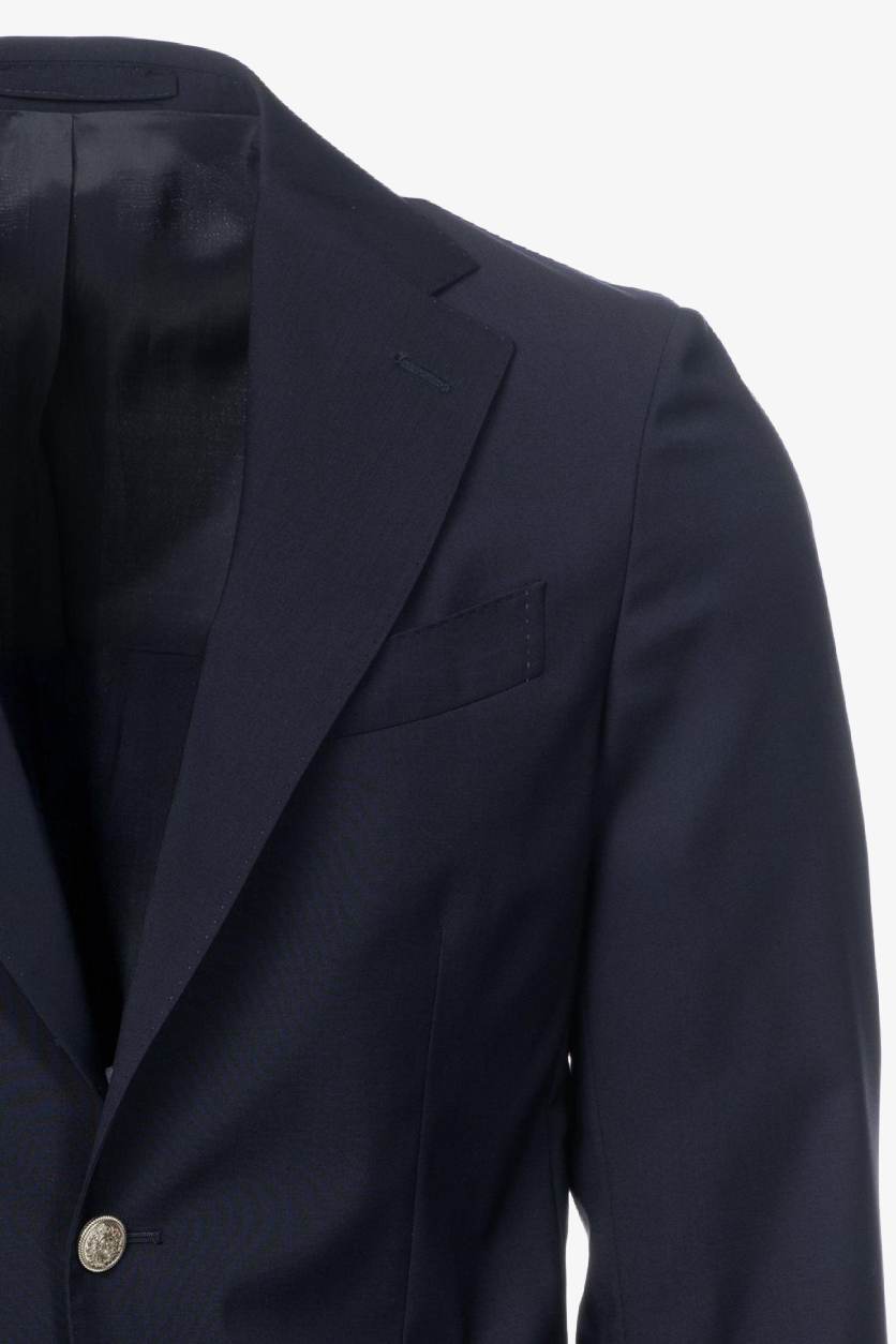 Giacca Gaeta monopetto in lana vergine blu