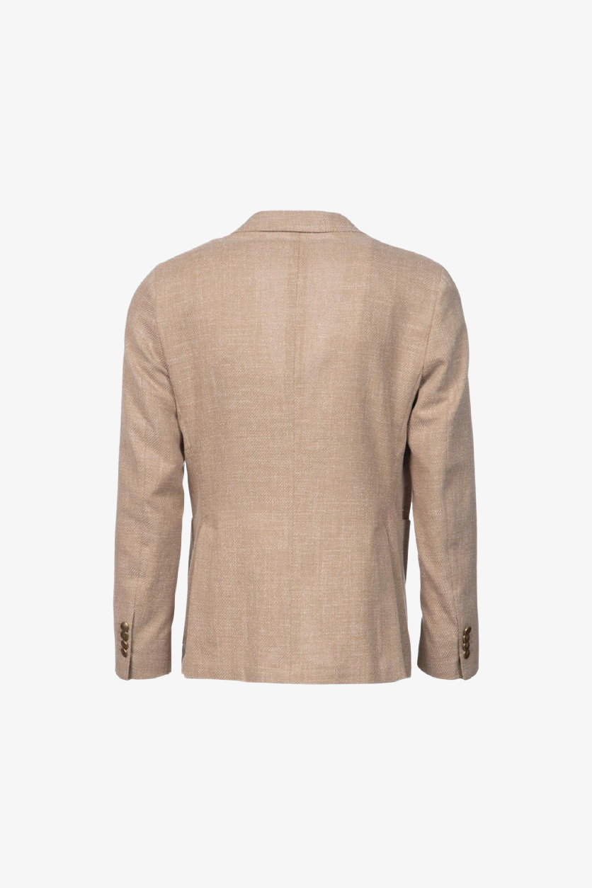 Giacca Napoli monopetto in cotone beige