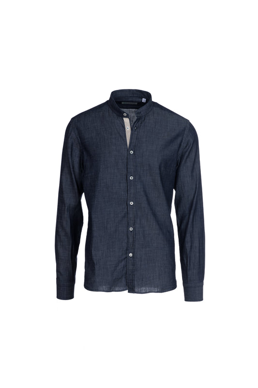 Camicia cotone collo coreana denim wash
