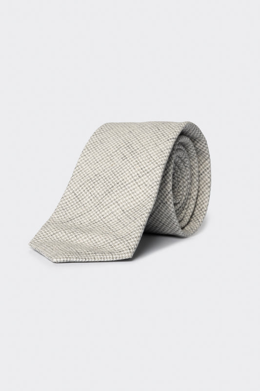 Cravatta pied de poule grigio