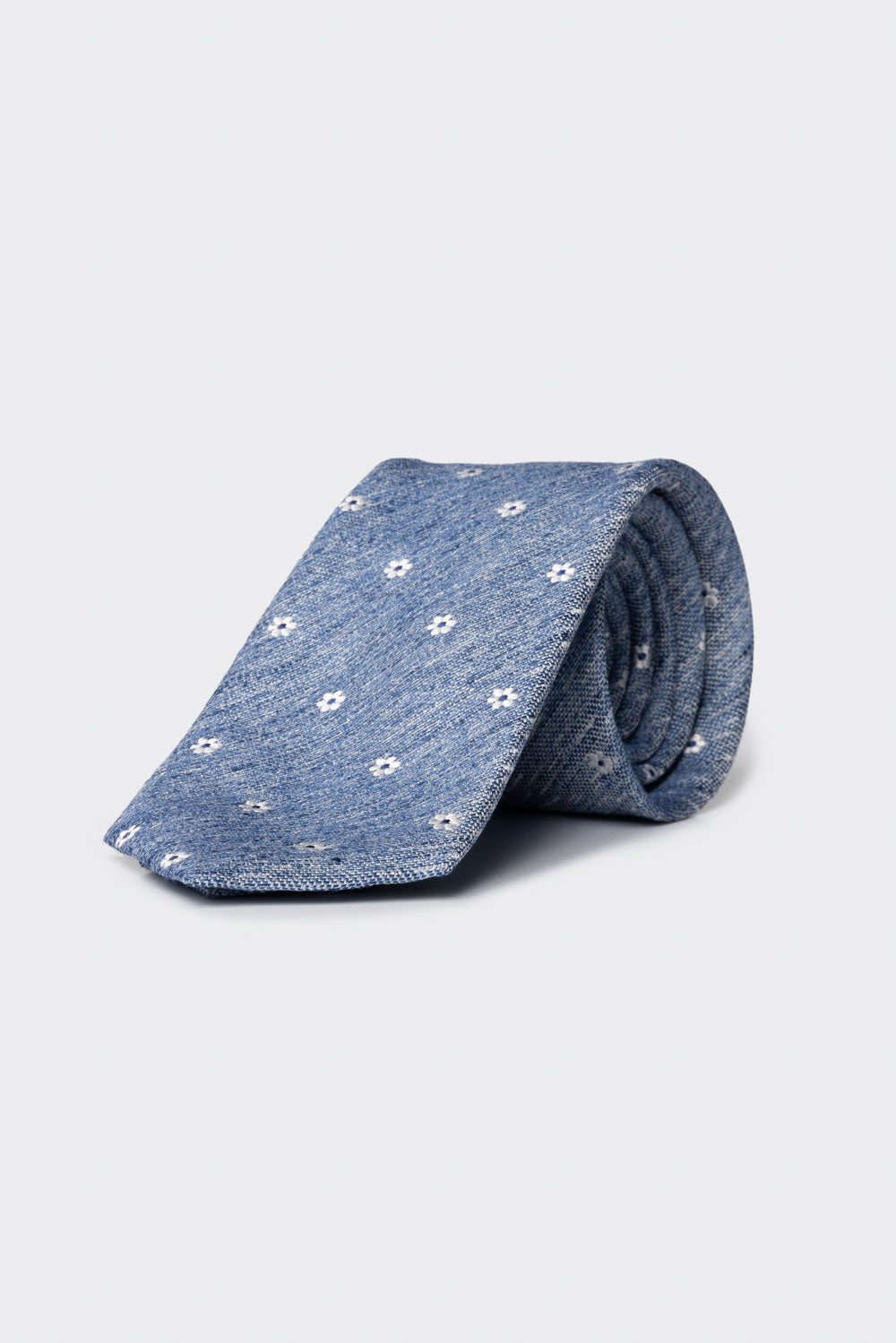 Cravatta con motivo floreale blu