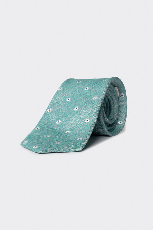 Cravatta con motivo floreale verde menta