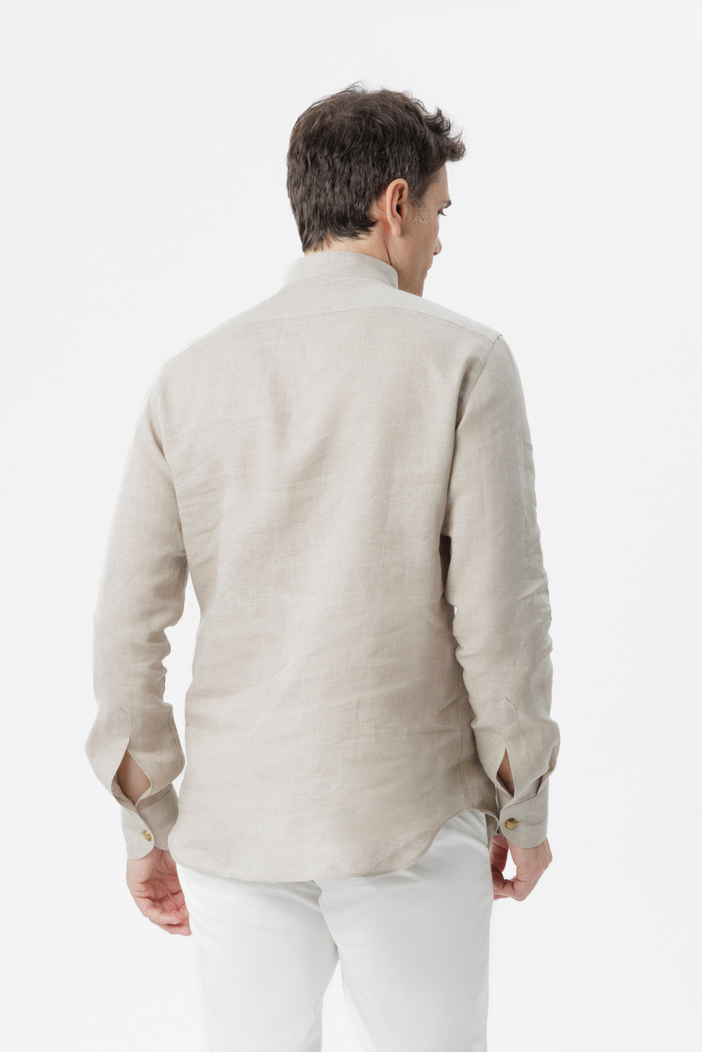 Camicia lino collo alla coreana