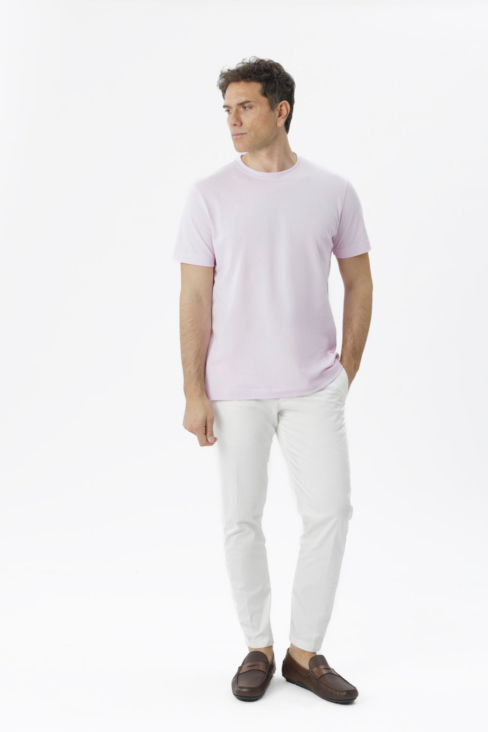 T-shirt in cotone elasticizzato lilla