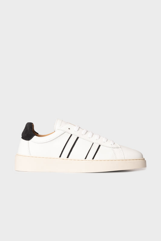 Sneakers in pelle di vitello e suede bianco/blu