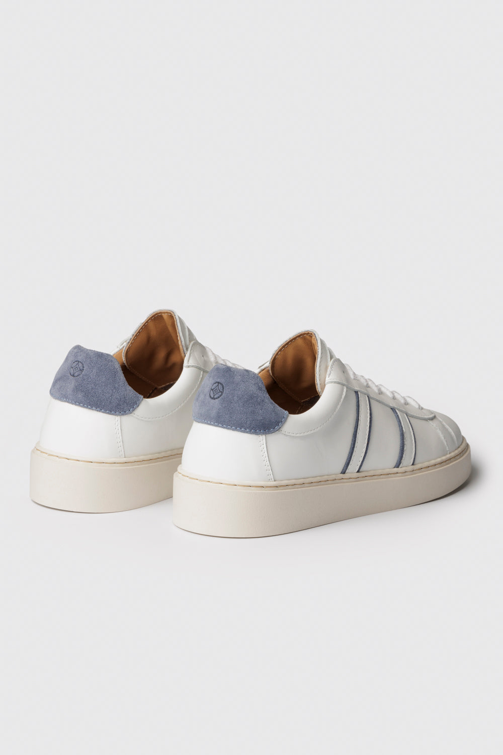 Sneakers in vitello bianco/jeans