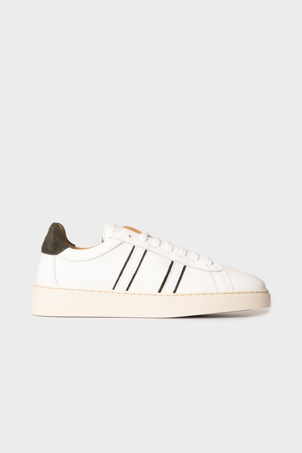 Sneakers in pelle di vitello e suede bianco/verde