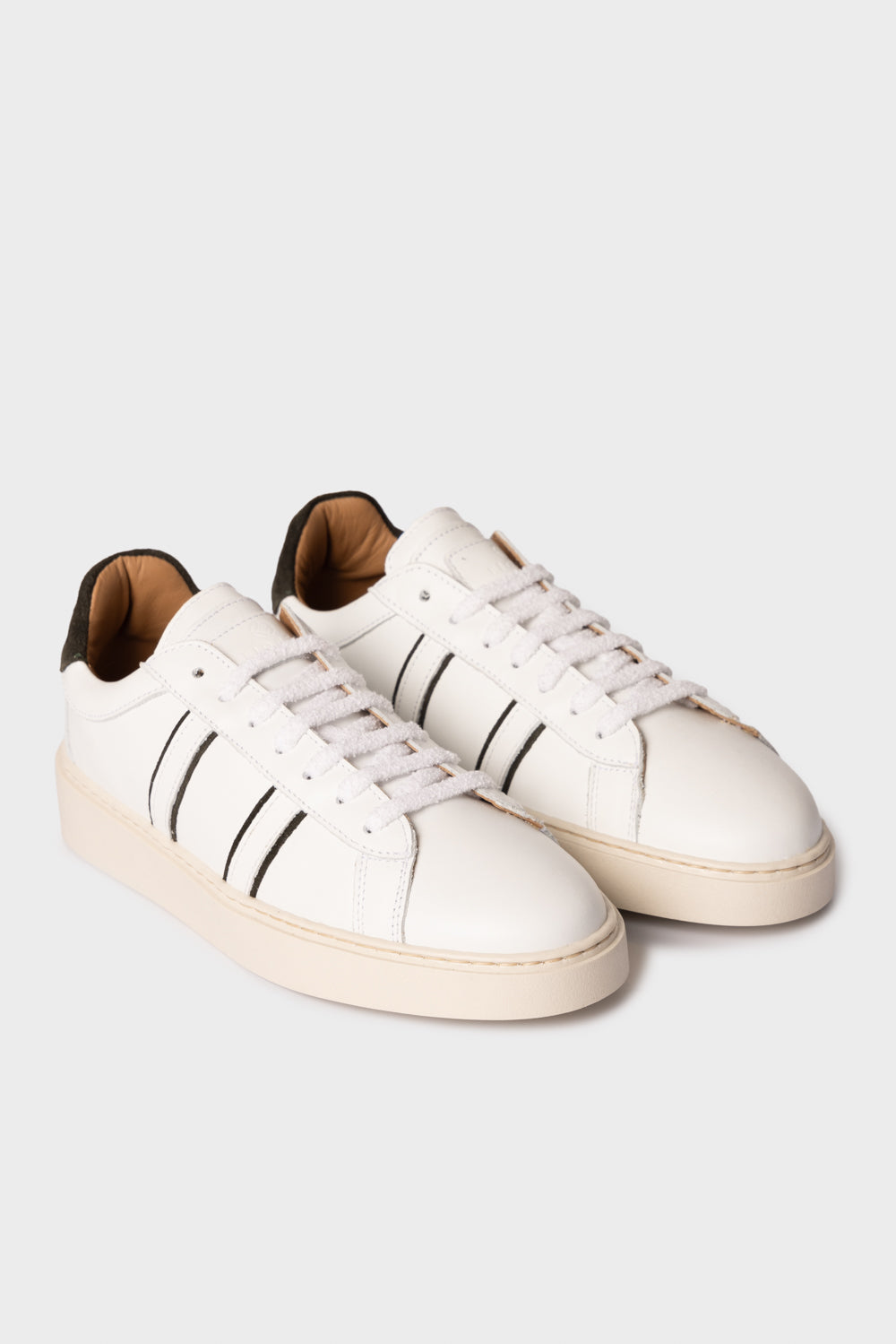 Sneakers in pelle di vitello e suede bianco/verde