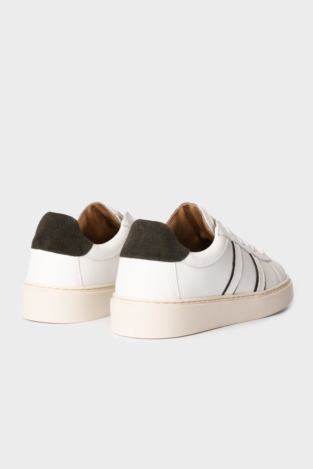 Sneakers in pelle di vitello e suede bianco/verde