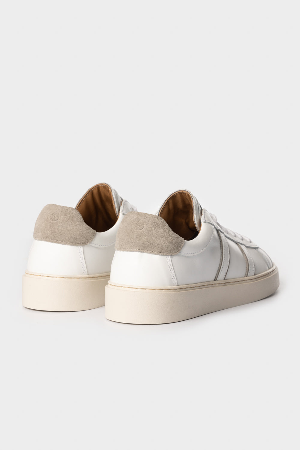 Sneakers in vitello e camoscio bianco/grigio