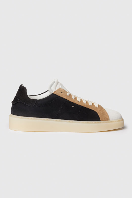 Sneakers in camoscio tricolore blu/bianco