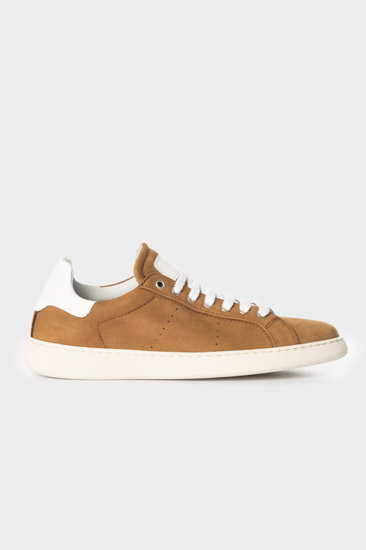 Sneakers in pelle nabuk cognac