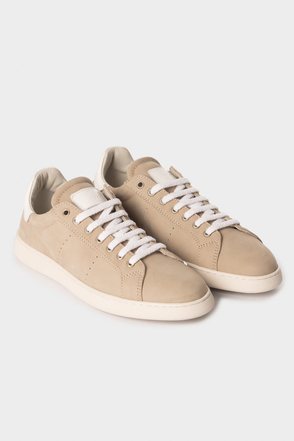 Sneakers in pelle nabuk ghiaccio