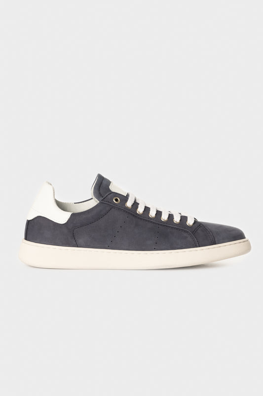 Sneakers in pelle nabuk celeste