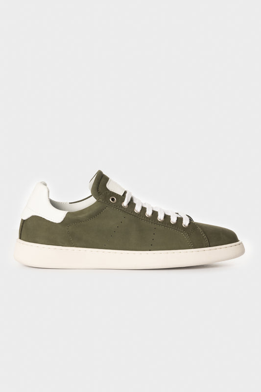 Sneakers in pelle nabuk verde