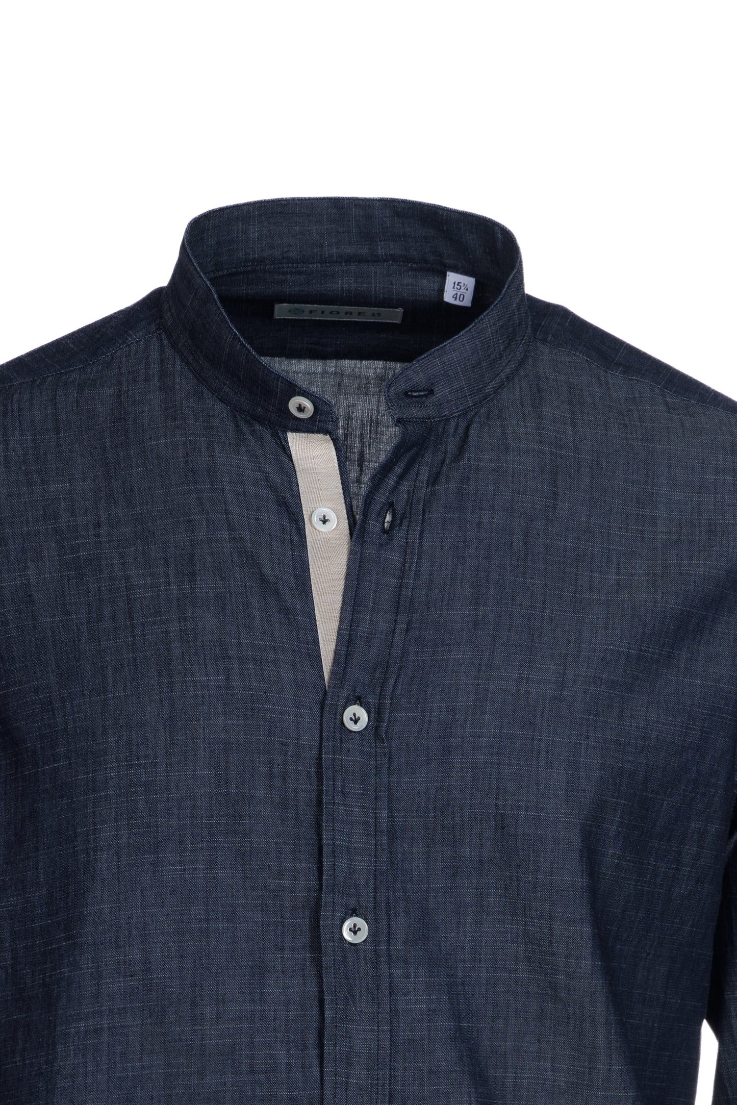 Camicia cotone collo coreana denim wash
