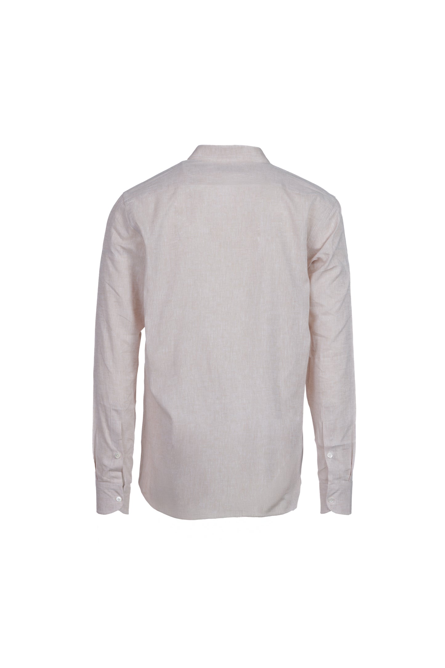 Camicia lino e cotone collo coreana ecrù