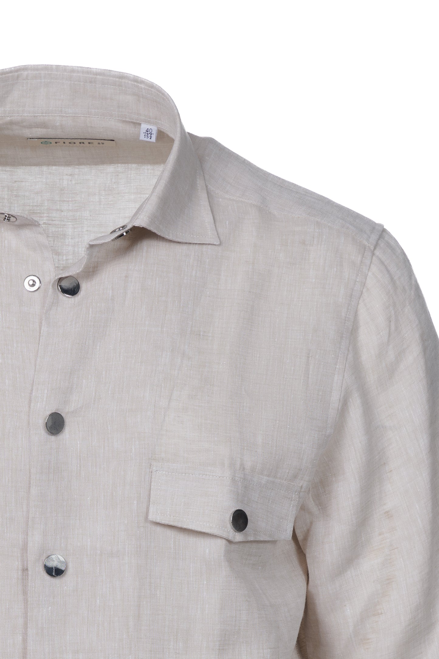 Camicia maniche corte lino ecrù