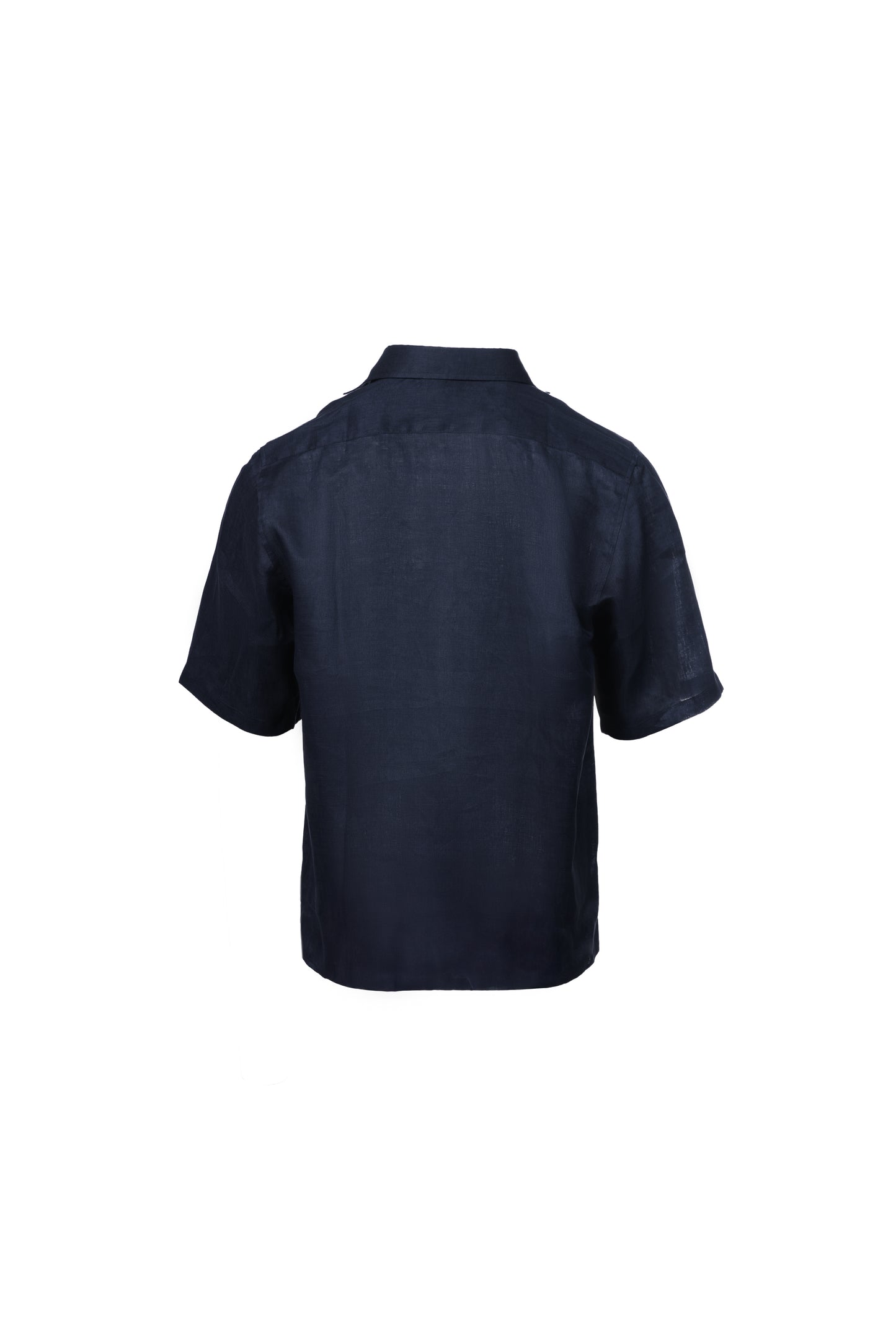 Camicia maniche corte lino blu
