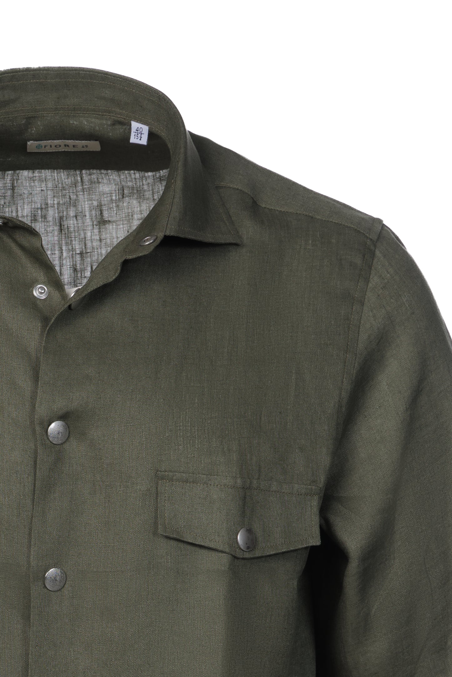 Camicia maniche corte lino militare