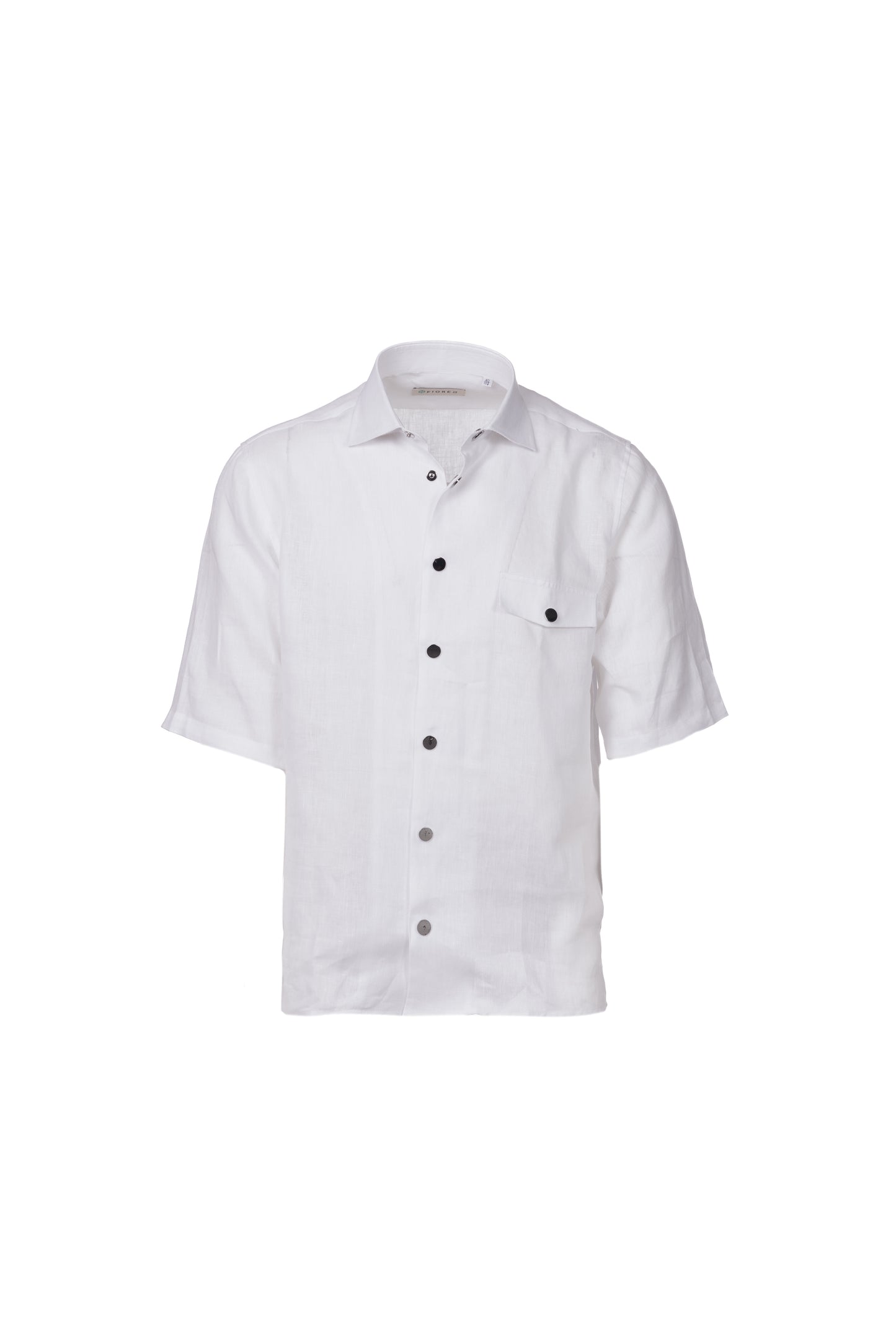 Camicia maniche corte lino bianco