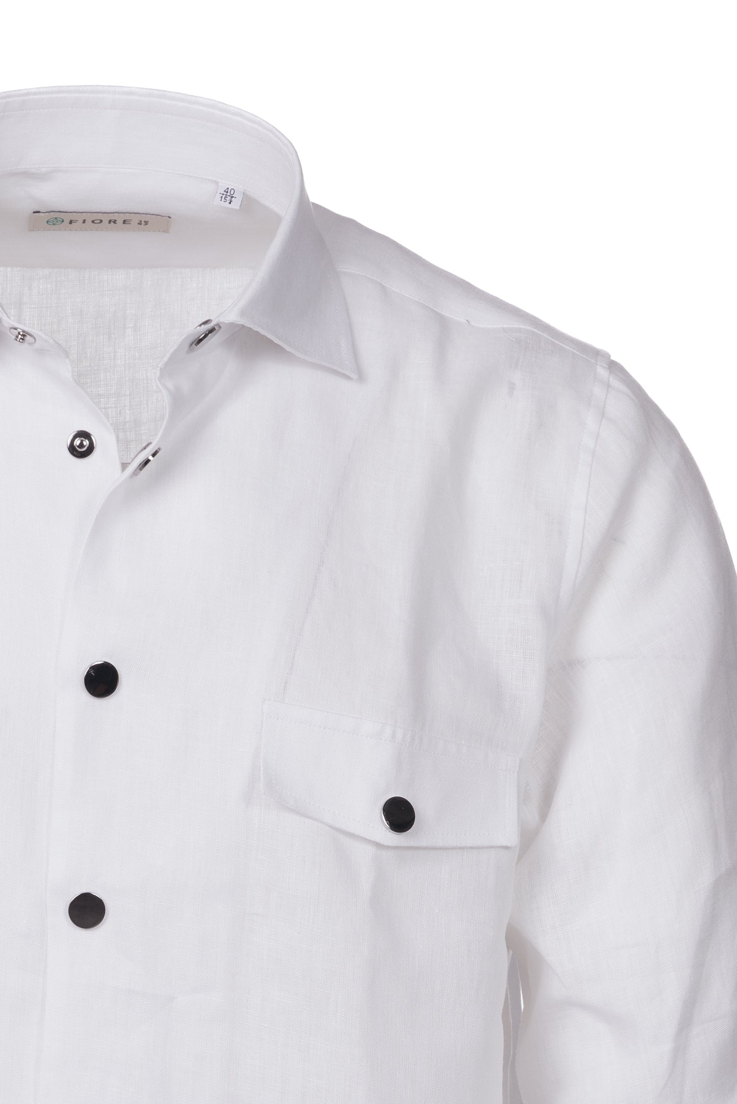 Camicia maniche corte lino bianco