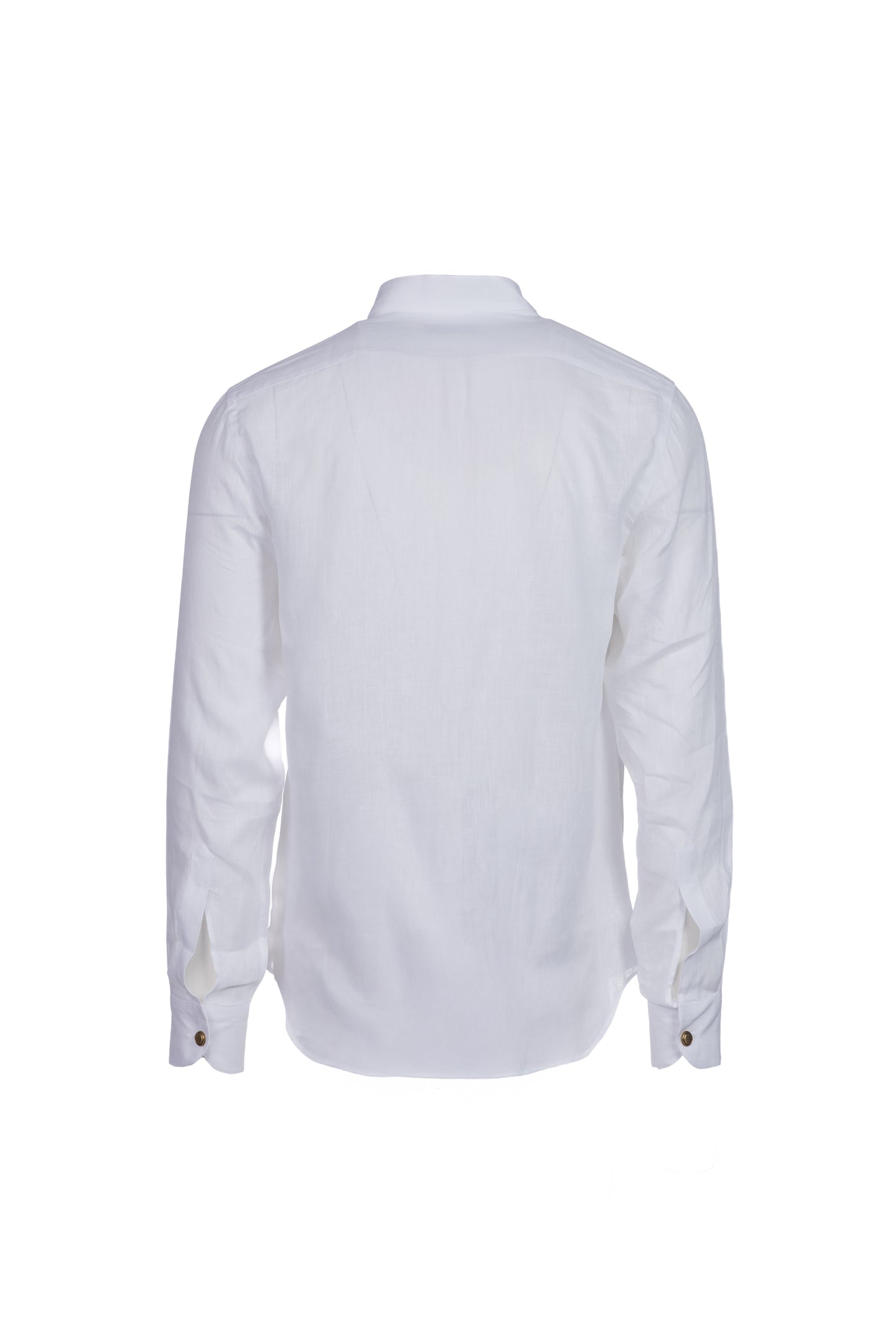 Camicia lino collo coreana verde bianco
