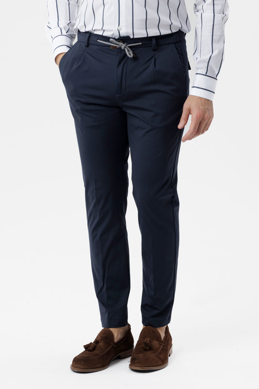 Pantalone tasche america travel in tessuto idrorepellente blu