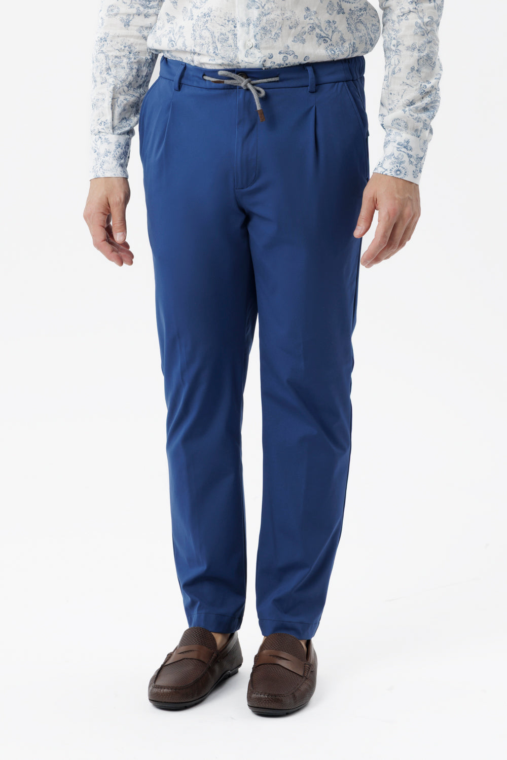 Pantalone tasche america travel in tessuto idrorepellente bluette