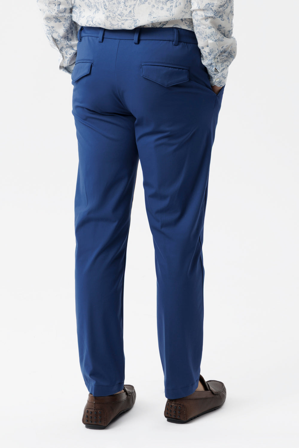 Pantalone tasche america travel in tessuto idrorepellente bluette