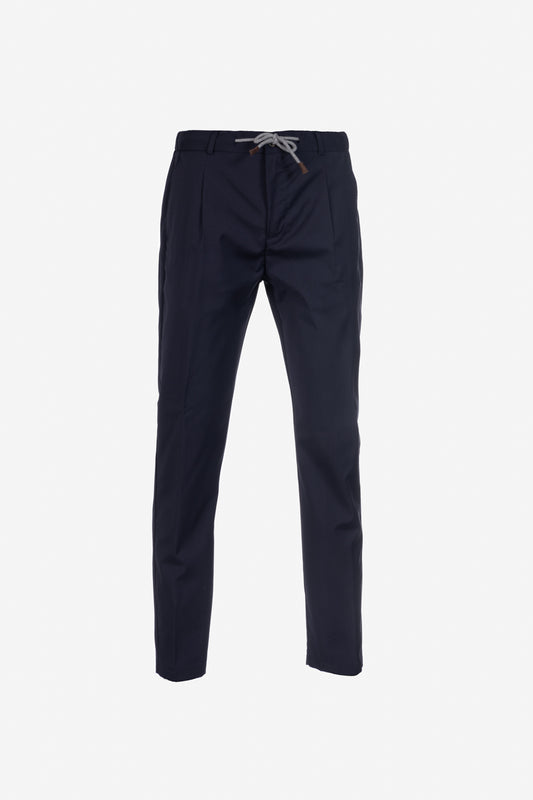 Pantalone Amalfi in lana vergine blu