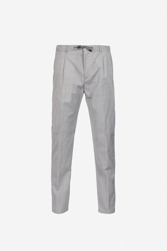 Pantalone Amalfi in lana vergine grigio chiaro