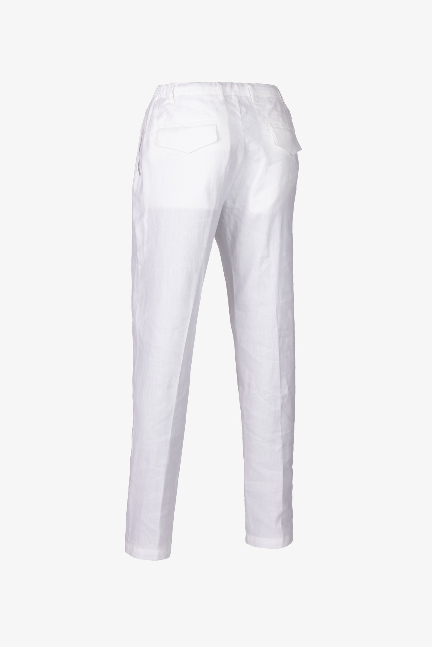 Pantaloni Amalfi con coulisse in cotone e lino bianco