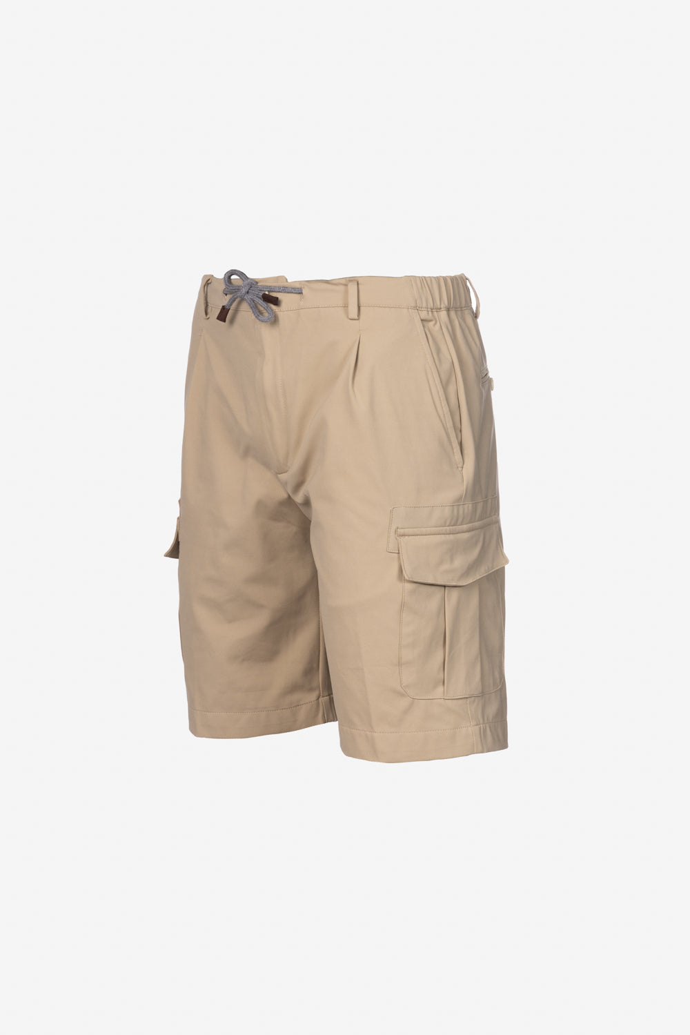 Bermuda cargo in cotone con coulisse beige