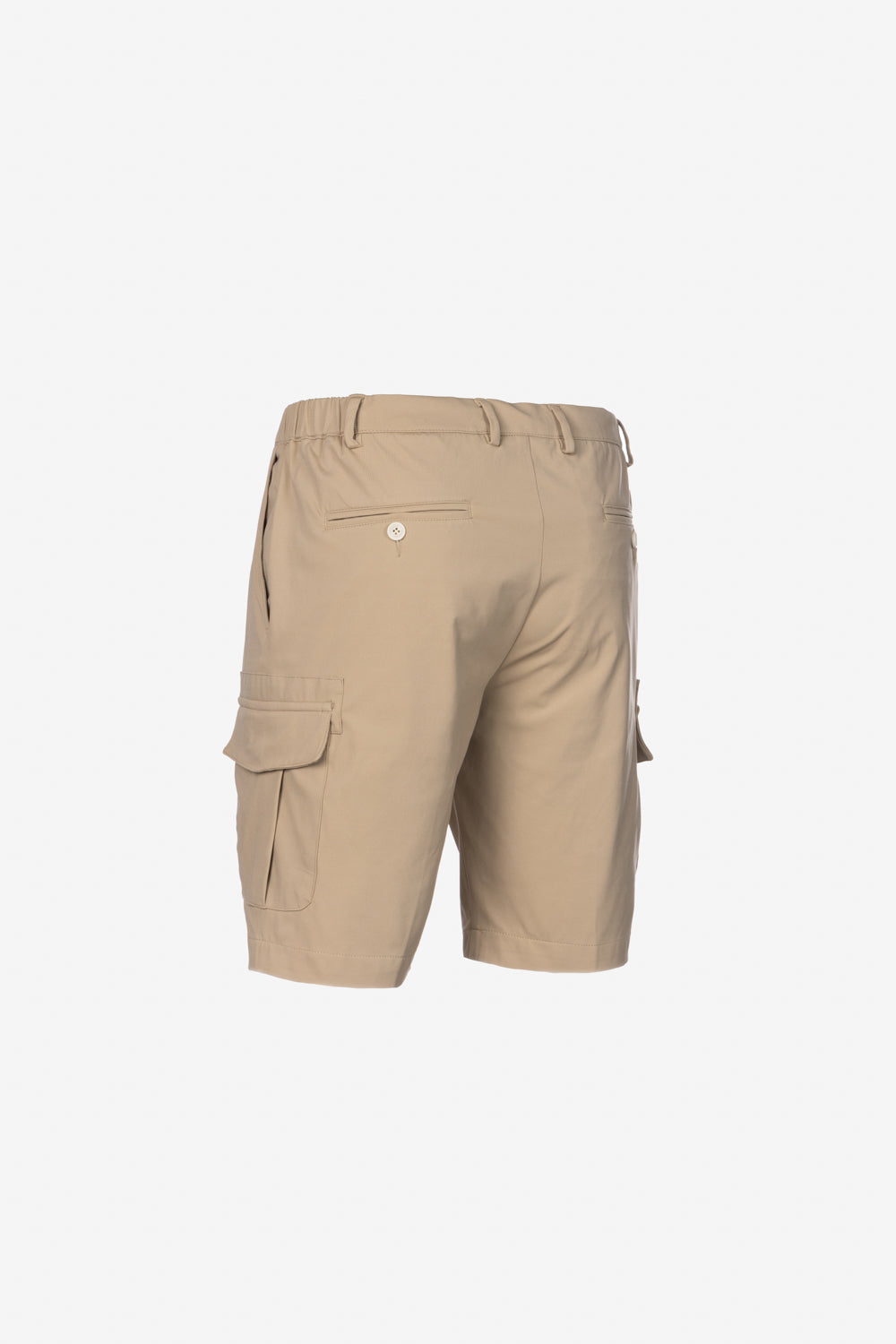 Bermuda cargo in cotone con coulisse beige