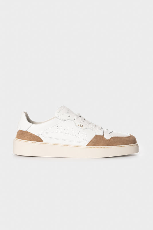 Sneakers F38 in pelle di vitello e suede bianco/beige