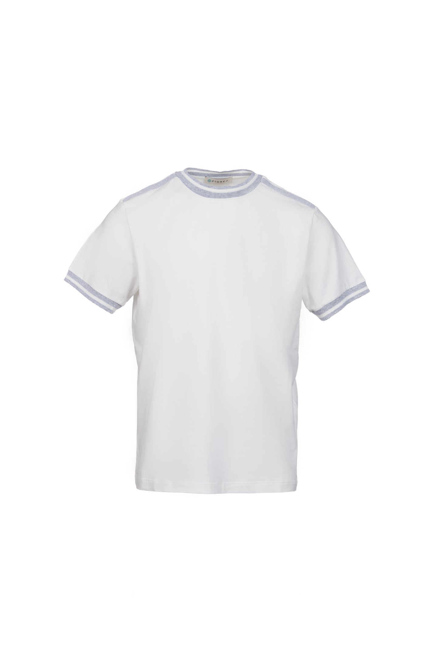 T-shirt in cotone con costina bianco