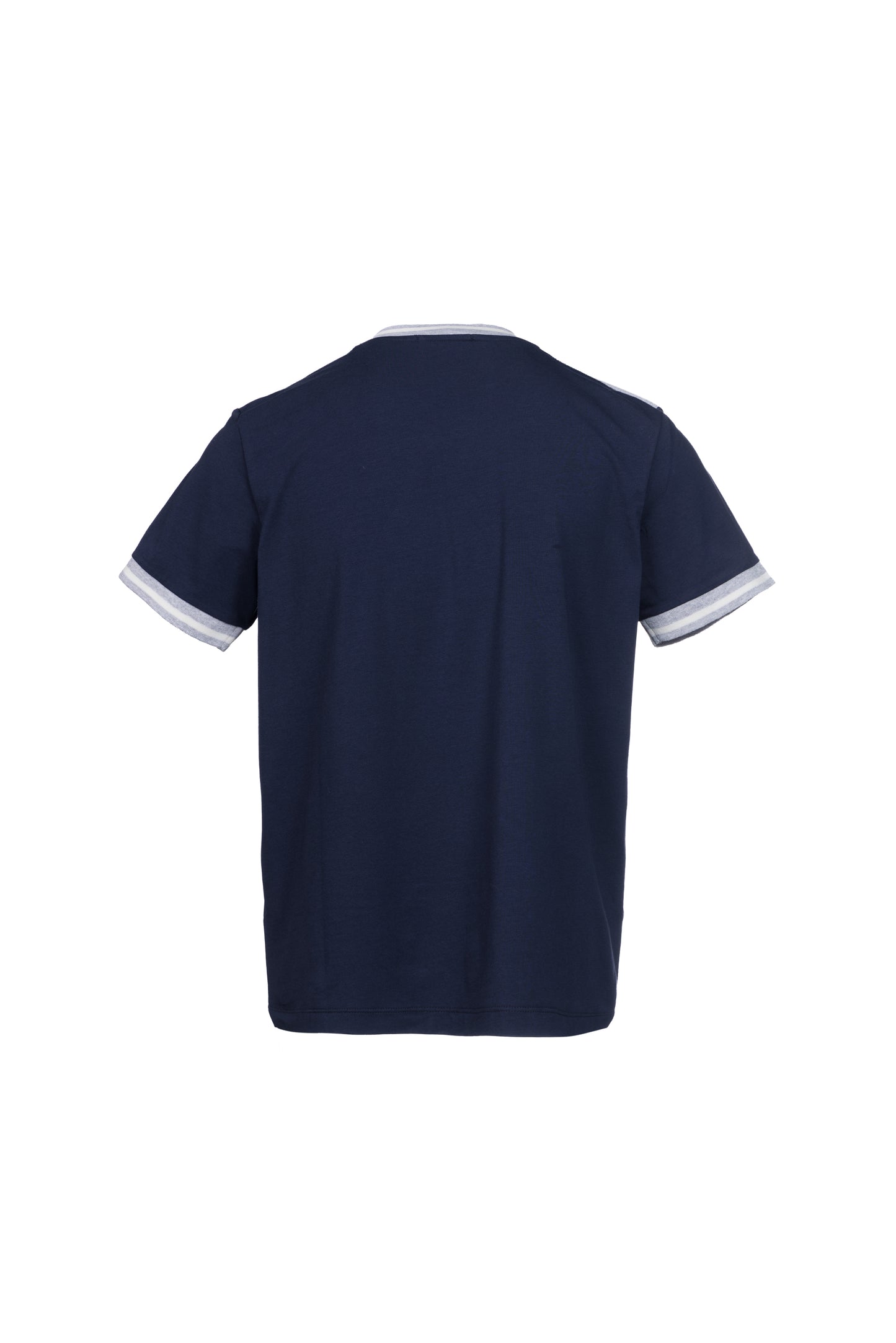 T-shirt in cotone con costina blu