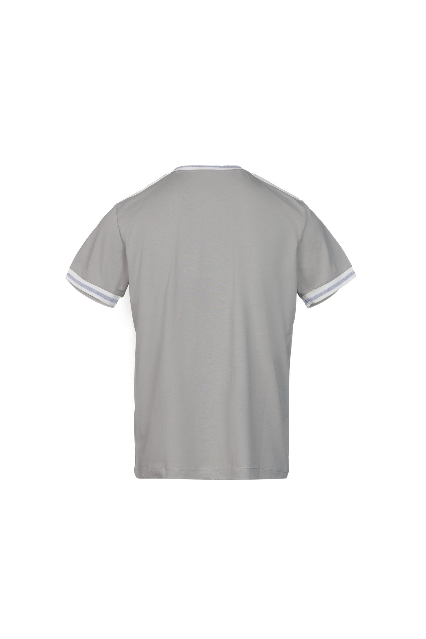 T-shirt in cotone con costina grigio