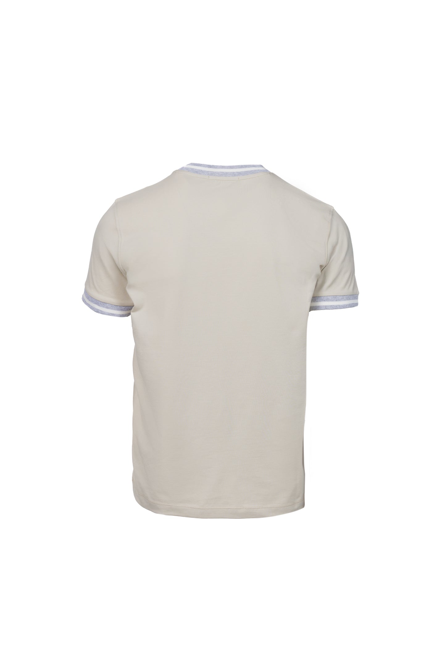 T-shirt in cotone con costina sabbia