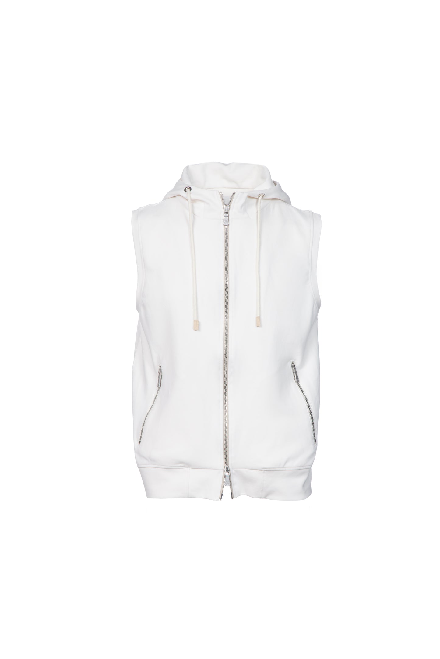 Gilet con cappuccio in cotone bianco
