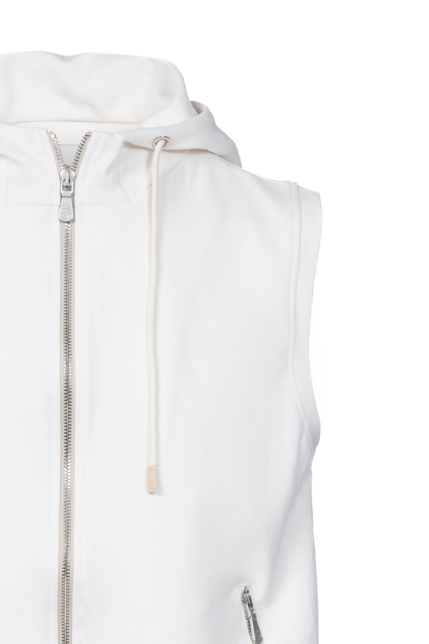Gilet con cappuccio in cotone bianco