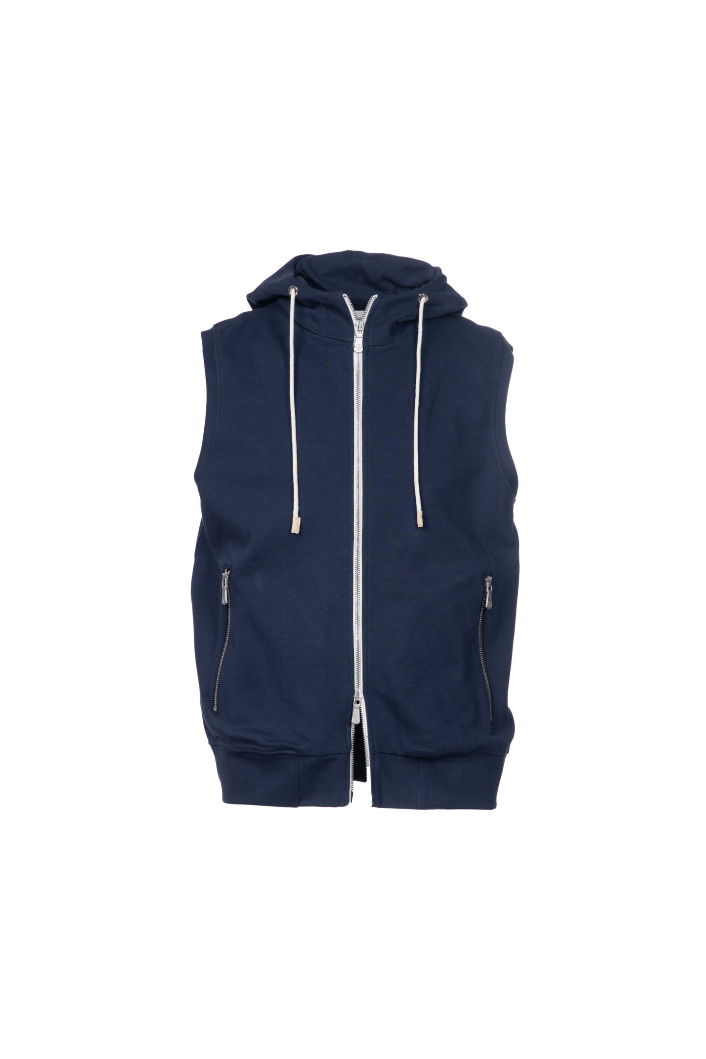 Gilet con cappuccio in cotone blu