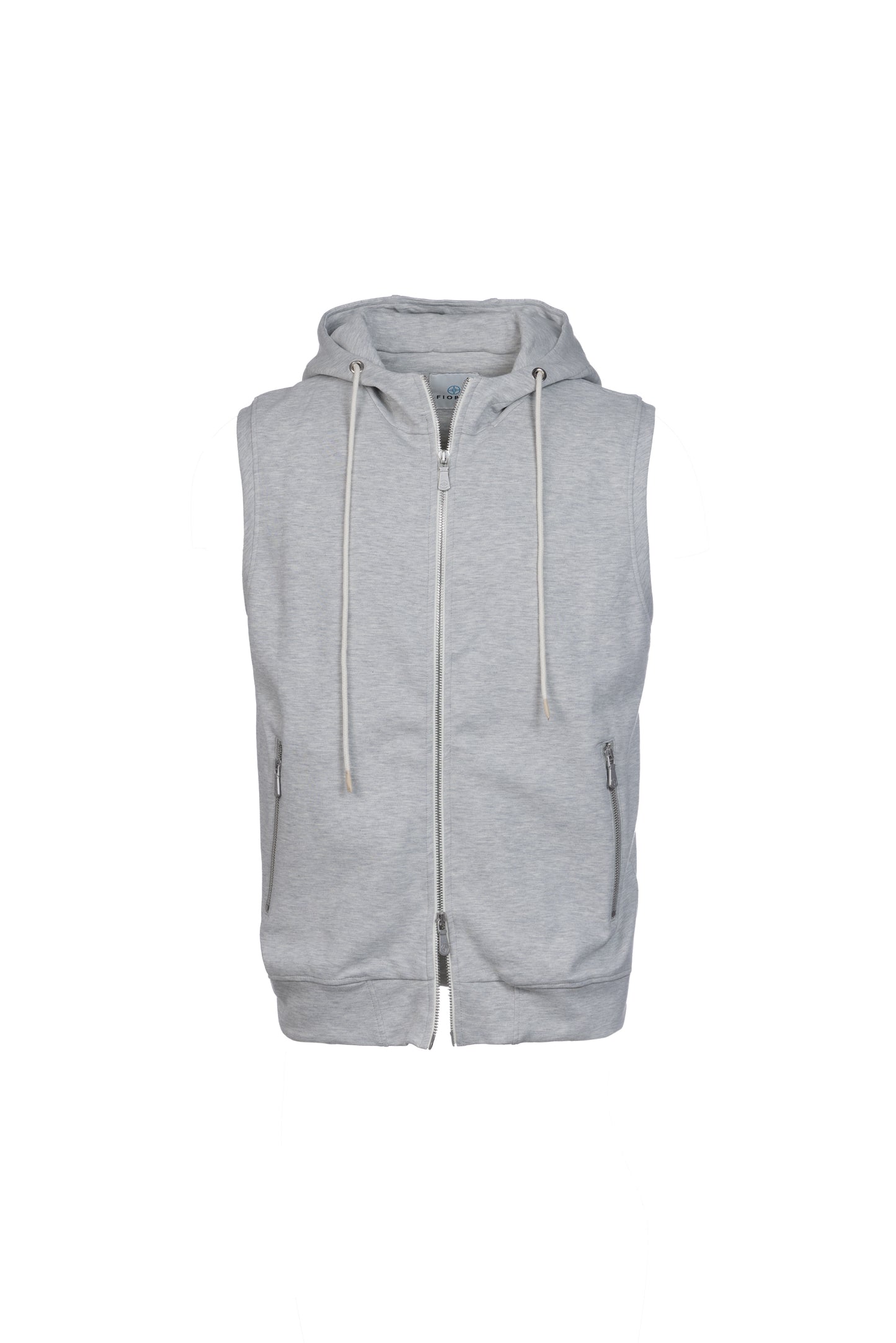 Gilet con cappuccio in cotone grigio